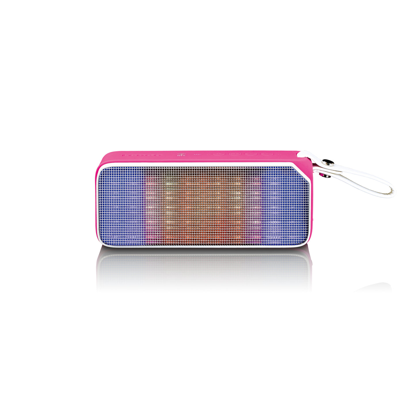 Lenco BT-191PK - Spritzwasserdichter Bluetooth® Lautsprecher mit Partylichtern - Pink