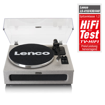 Lenco LS-440GY - Plattenspieler mit 4 eingebauten Lautsprechern