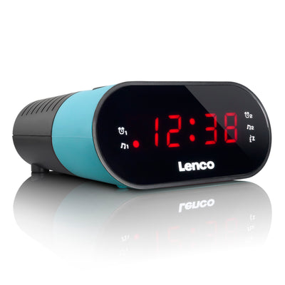 Lenco CR-07 Blue - FM-Radiowecker mit Sleeptimer und doppeltem Alarm - Blau