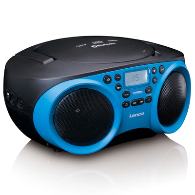 Lenco SCD-501BU - Tragbares FM-Radio mit CD/MP3-Player - Bluetooth® - USB-Eingang - AUX-Eingang - Kopfhöreranschluß - Blau