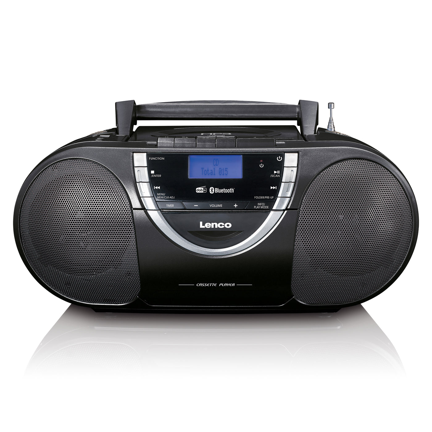 Lenco SCD-6900BK - Tragbarer Radio-CD-Player mit DAB+ und Kassette - Grau