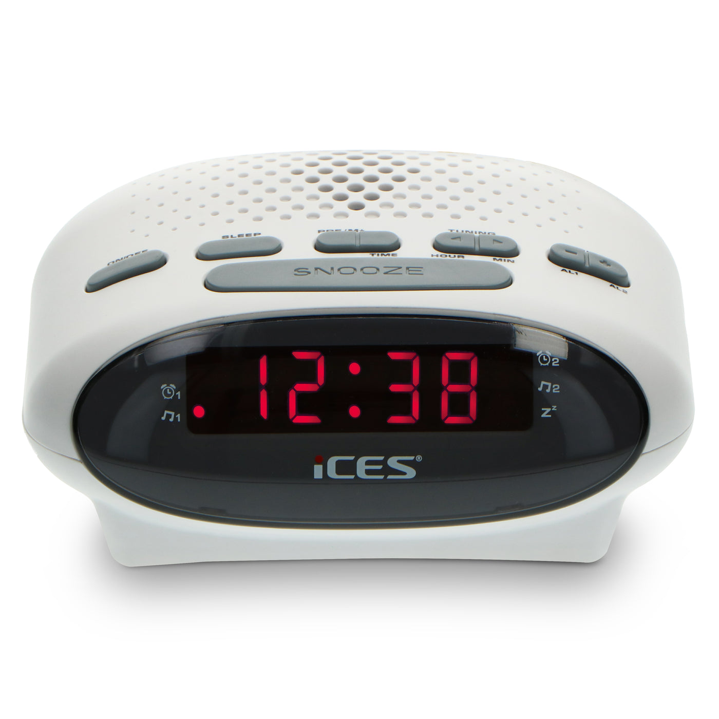 Ices ICR-210 White - FM Uhrenradio, Weiss