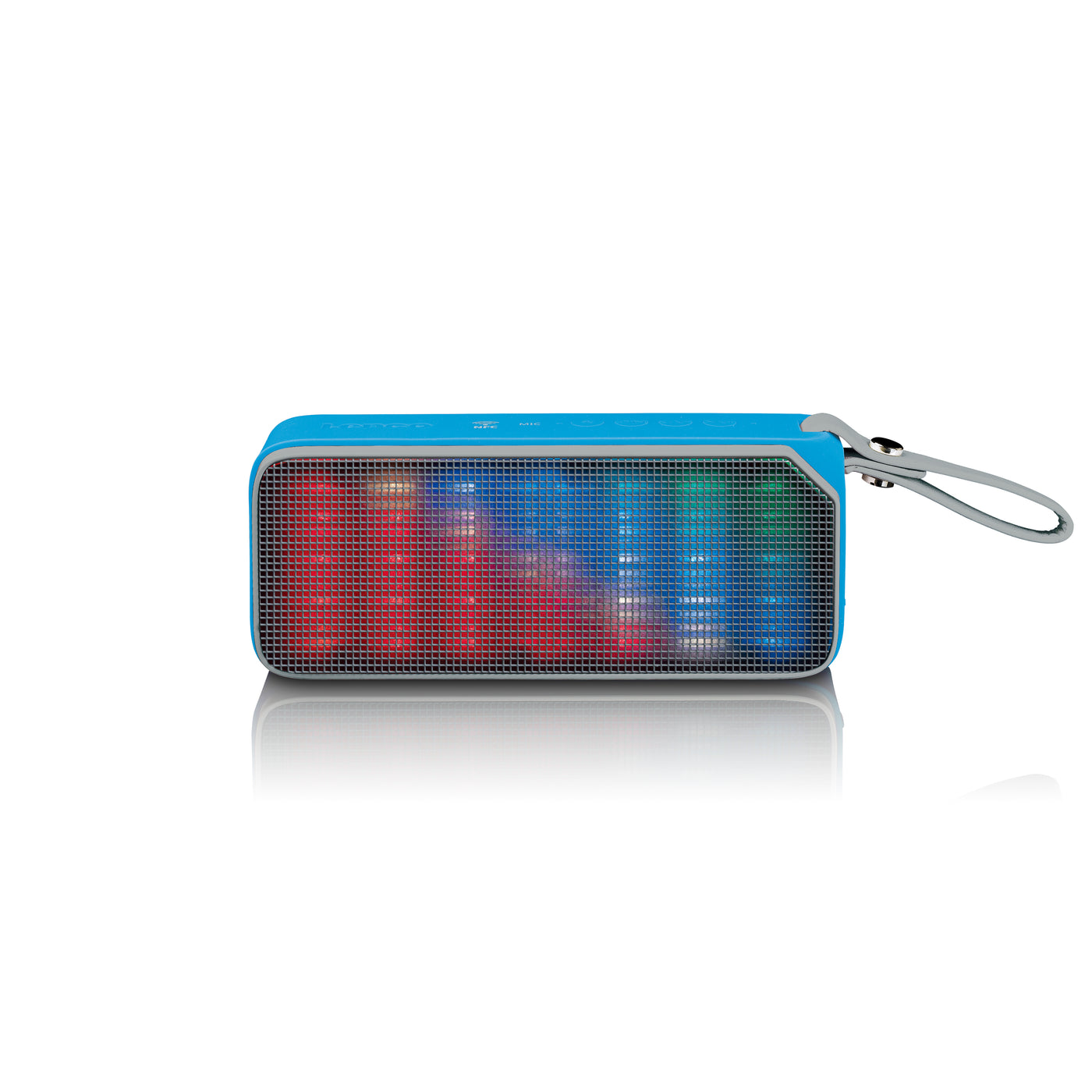 Lenco BT-191BU - Spritzwasserdichter Bluetooth® Lautsprecher mit Partylichtern - Blau
