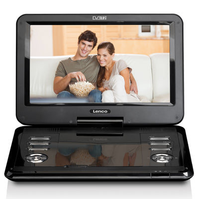 Lenco DVP-1273 - 12 Zoll tragbarer DVD-Spieler mit DVB-T2-Empfang - integrierter Akku - USB-Eingang - SD-Kartenleser - Schwarz