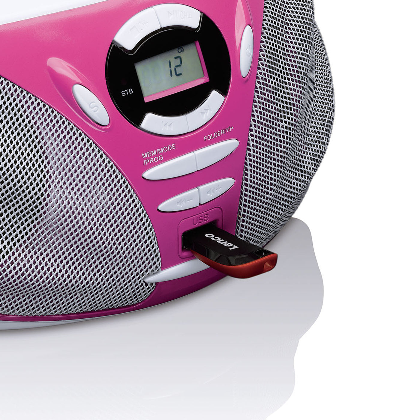 Lenco SCD-300PK - Tragbares Radio MP3 CD USB - Pink