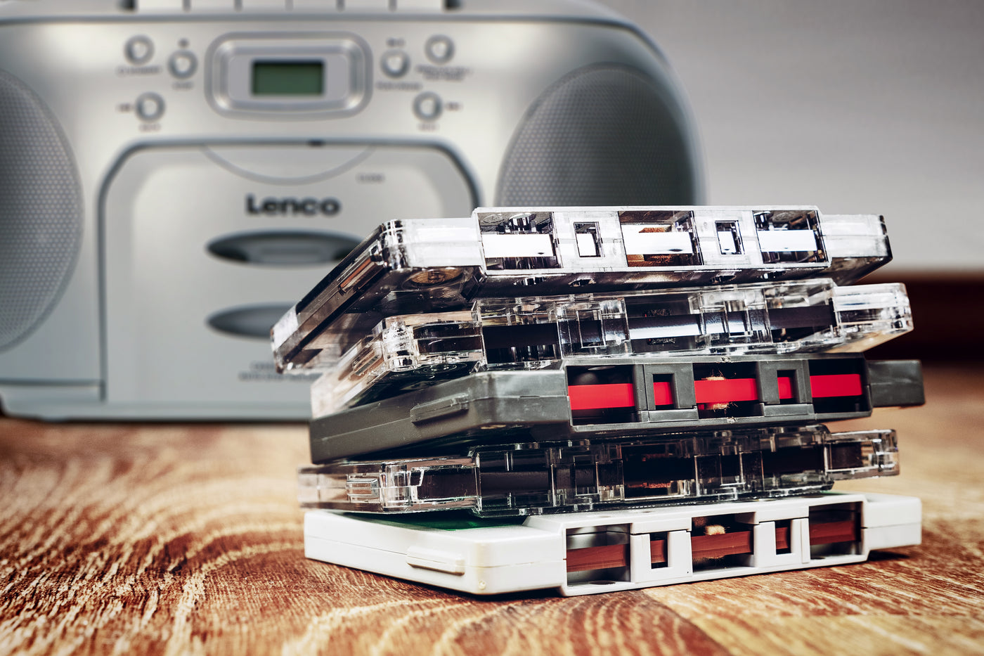 Lenco SCD-420SI - Tragbares FM-Radio mit CD-Player und Kassettendeck - Kopfhöreranschluß - Silber