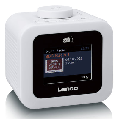 Lenco CR-620WH - DAB+/FM-Radiowecker mit Farbdisplay - Weiß