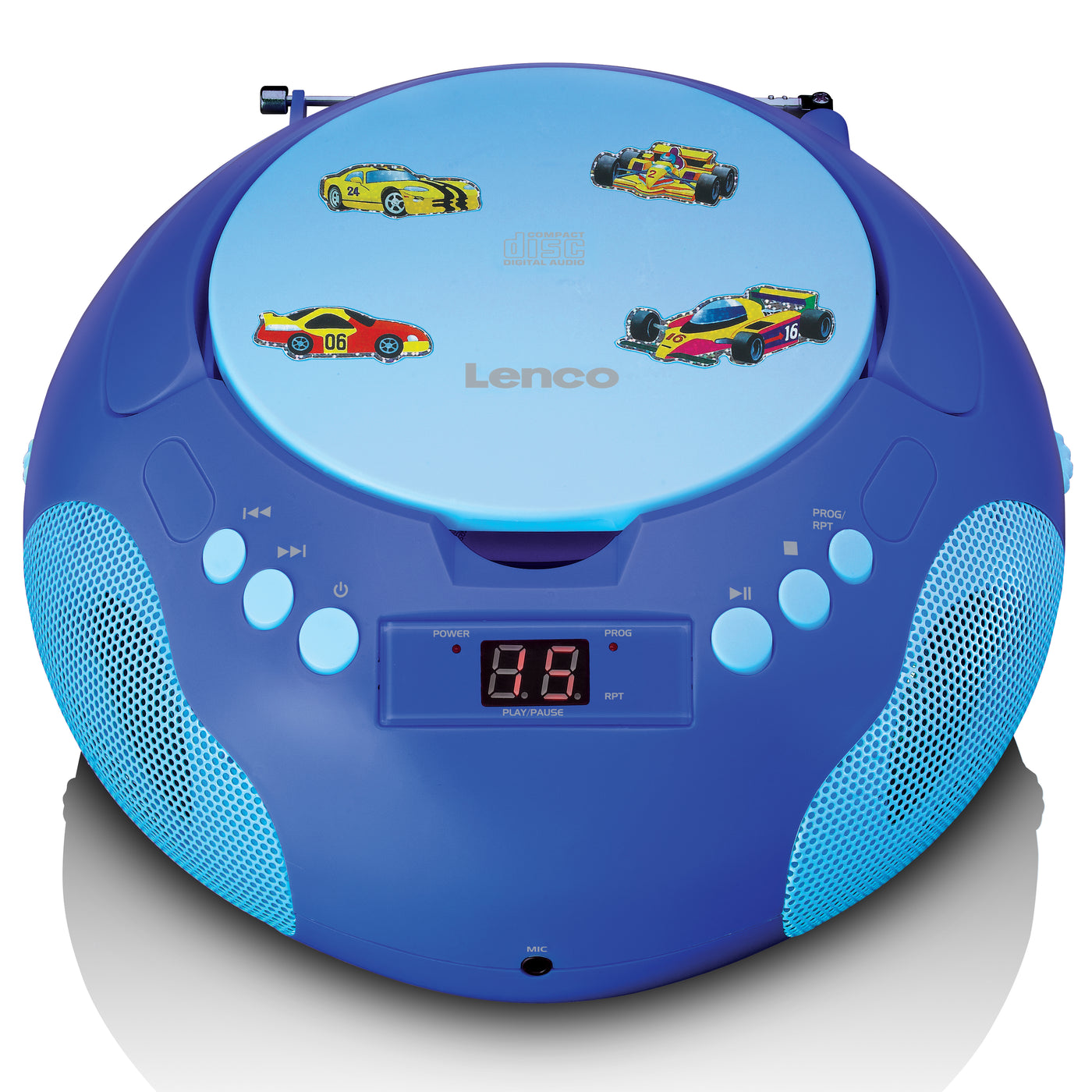 Lenco SCD-620BU - Kinder CD-Player Radio Mikrofon Aux-Eingang Blau