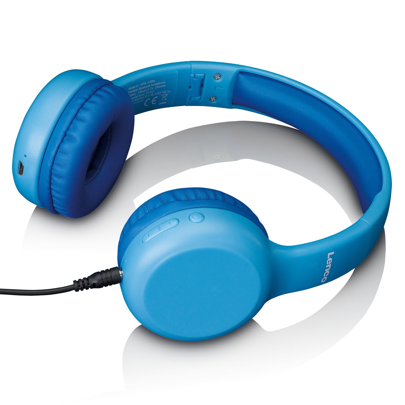 Lenco HPB-110BU - Faltbare Bluetooth®-Kopfhörer für Kinder - Blau