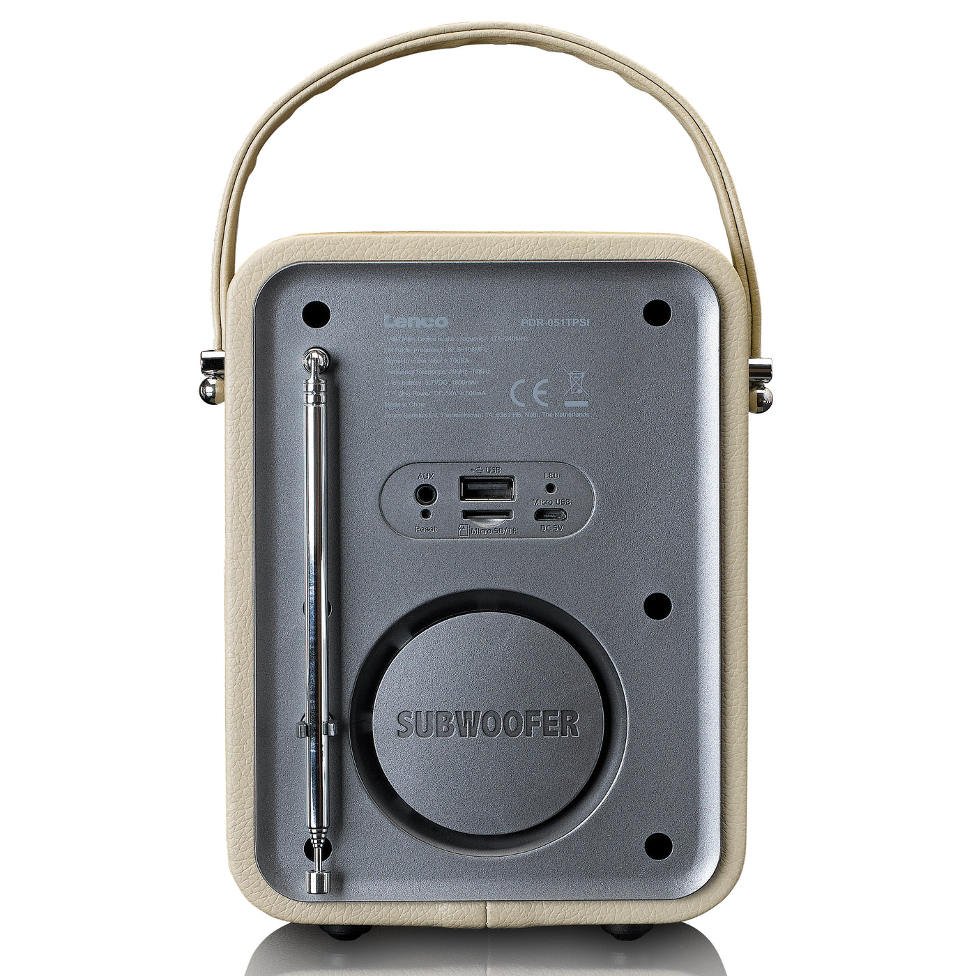 Lenco PDR-051TPSI  - Tragbares DAB+ FM-Radio mit Bluetooth® und AUX-Eingang, aufladbarer Batterie - Taupe