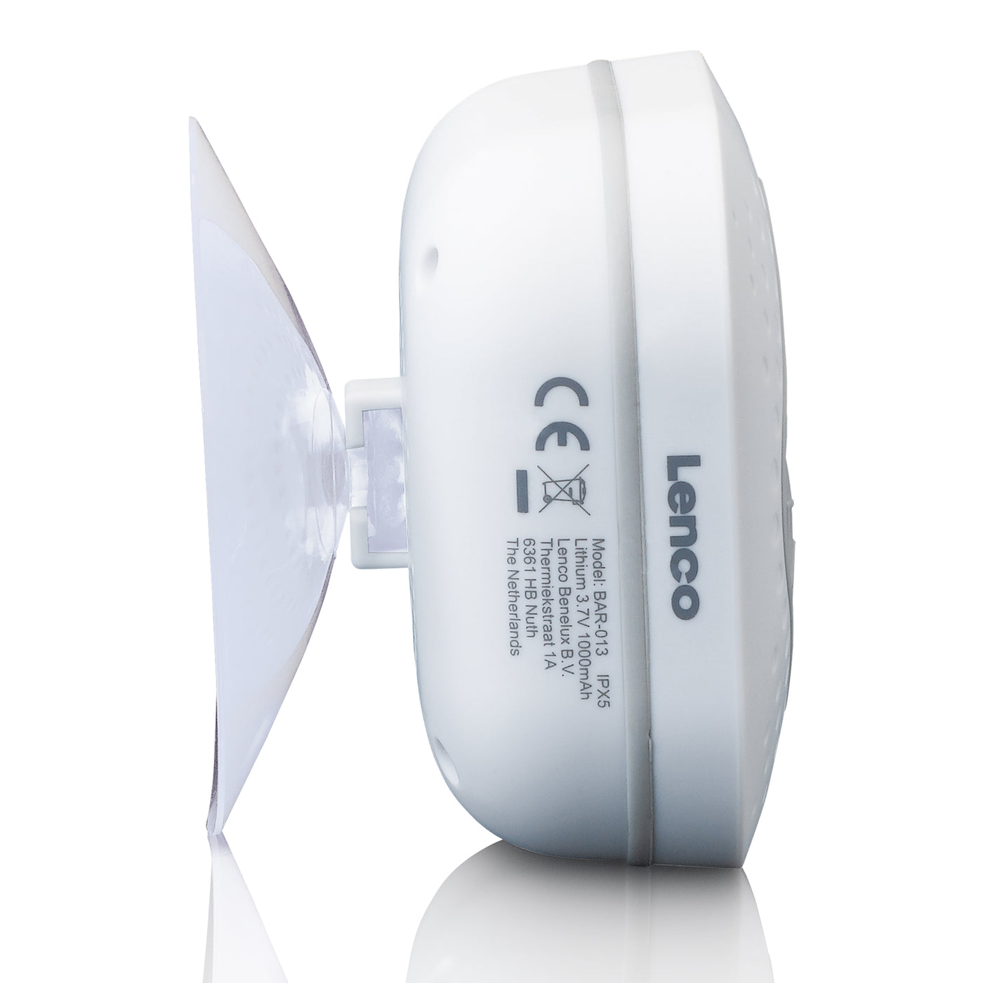 Lenco BAR-013WH - Wasserdichtes FM-Bad- und Küchenradio mit Bluetooth® und Timer - Weiß