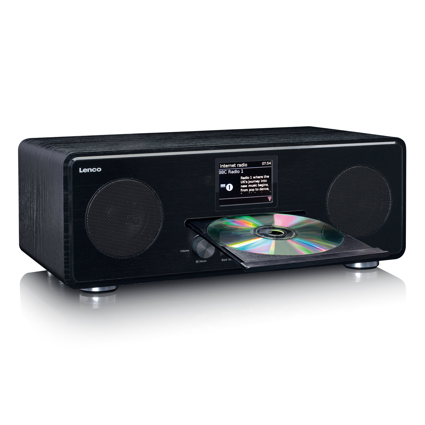 Lenco DIR-261BK - Internetradio mit DAB+ und FM-Radio, CD/MP3-Player, Bluetooth®, 2 x 10 Watt RMS, 2,8" Farbdisplay, schwarz