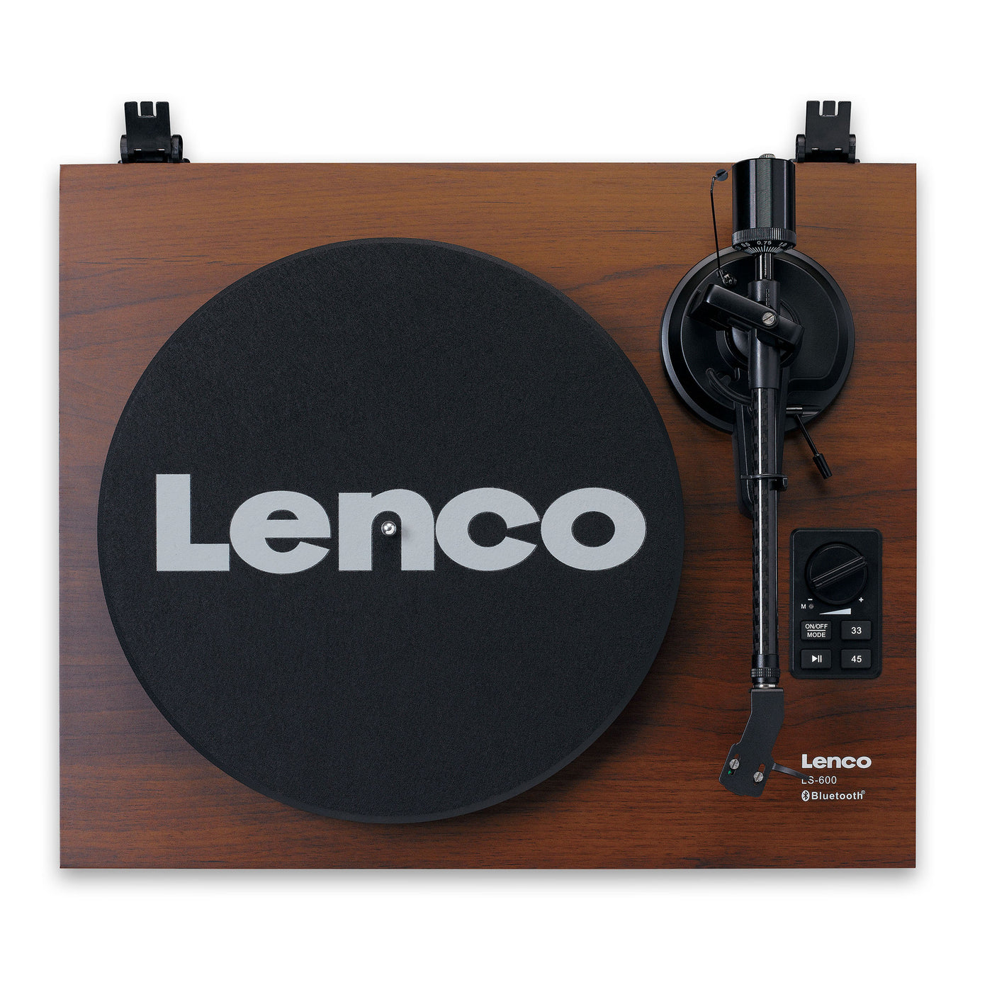 Lenco LS-600WA - Bluetooth® Plattenspieler mit zwei externen Lautsprechern und 2 x 30 Watt RMS - Walnut