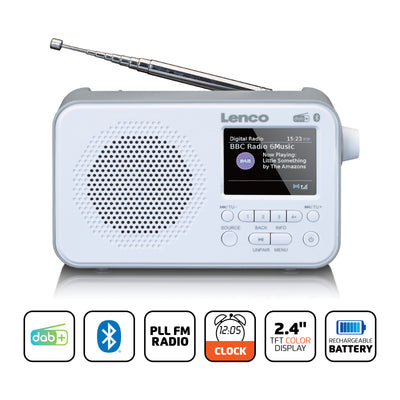 Lenco PDR-036WH - DAB+/FM-Radio mit Bluetooth® - Weiß