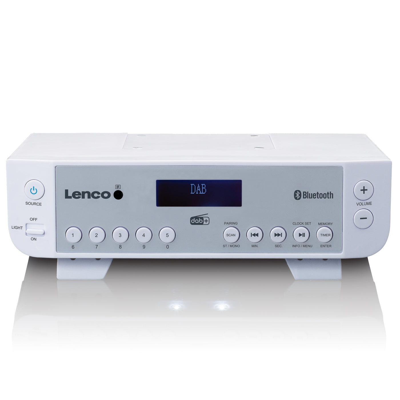 Lenco KCR-200WH - DAB+/FM-Küchenradio mit Bluetooth®, Licht und Timer - Weiß